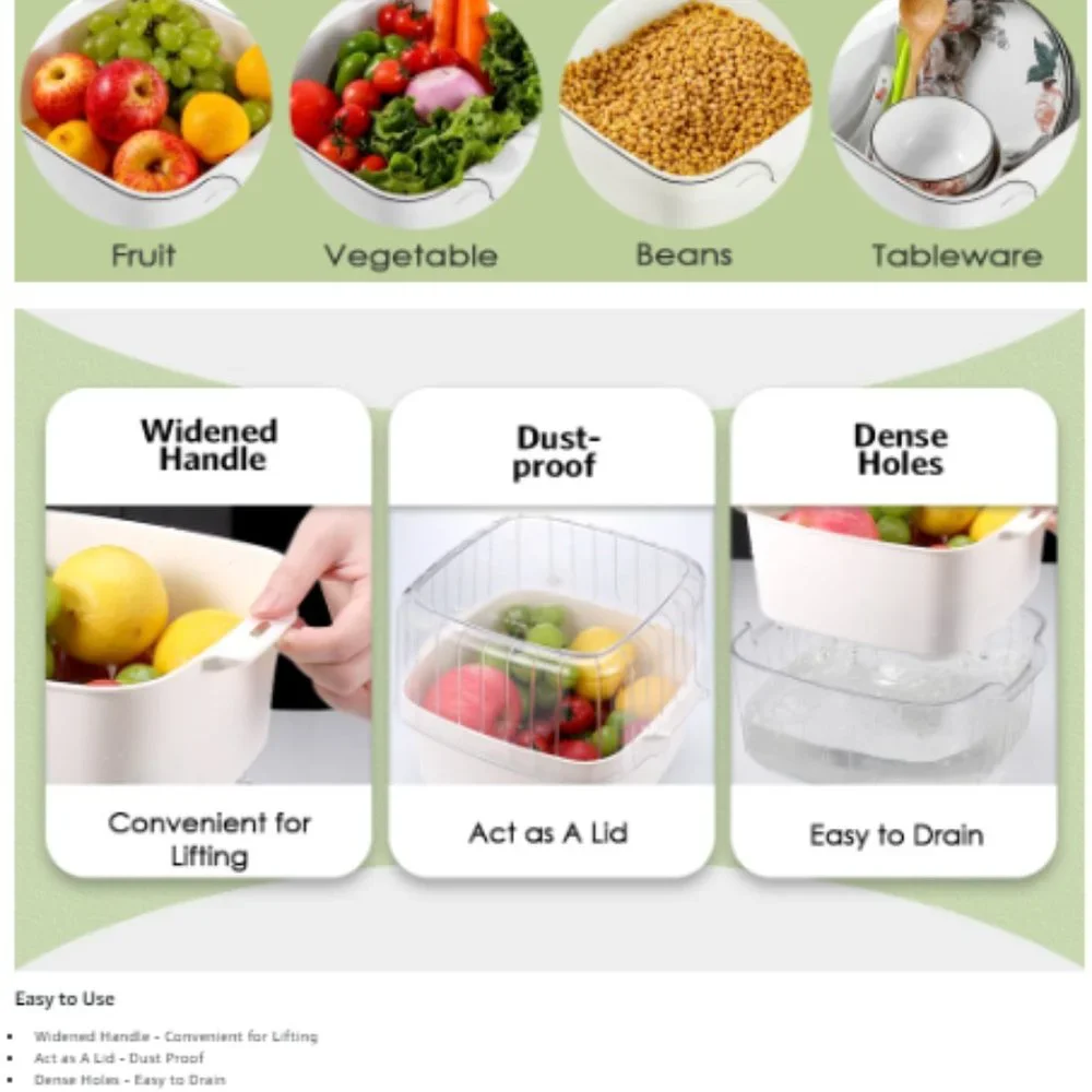3 pk / 3 Sizes - Combo 2-in-1 Kitchen Gadget Colander/Bowl Set